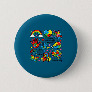 Autisme bewustzijn neurodiversiteit bewustzijn asd ronde button 5,7 cm