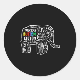 Autisme Bewustzijn Olifant Acceptatie Autistische Ronde Sticker