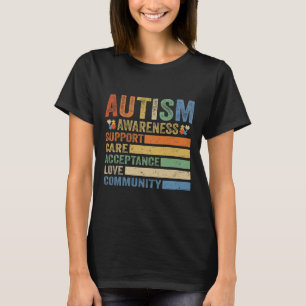 Autisme Bewustzijn Ondersteuning Zorg Acceptatie V T-shirt