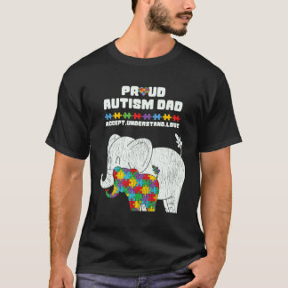 Autisme bewustzijn Papa Accepteer Trots Autisme Zo T-shirt