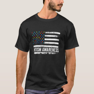 Autisme Bewustzijn Papa Mama VS Vlag Steun Autisti T-shirt