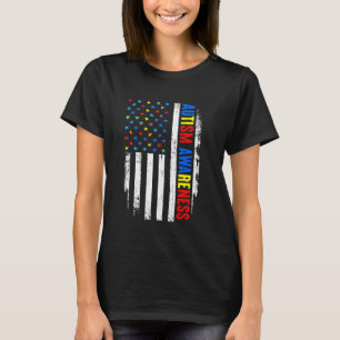 Autisme Bewustzijn Papa Mama VS Vlag Steun Autisti T-shirt
