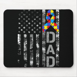 Autisme bewustzijn papa Usa vlag vaderdag 1 Muismat