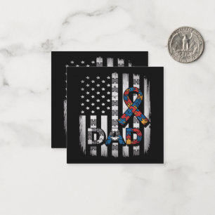Autisme Bewustzijn Papa USA Vlag Vaderdag Notitiekaartje