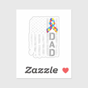 Autisme Bewustzijn Papa Vlag Vaders Dag Sticker
