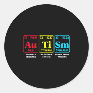 Autisme bewustzijn periodiek systeem asd scheikund ronde sticker