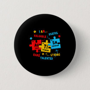 Autisme bewustzijn Periodiek systeem Elementen Fun Ronde Button 5,7 Cm
