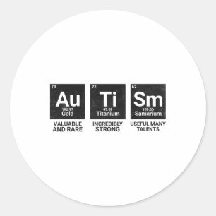 Autisme Bewustzijn Periodiek Tafel Autisme Periodi Ronde Sticker