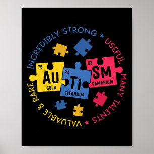 Autisme Bewustzijn Periodieke Puzzel Wetenschap Le Poster