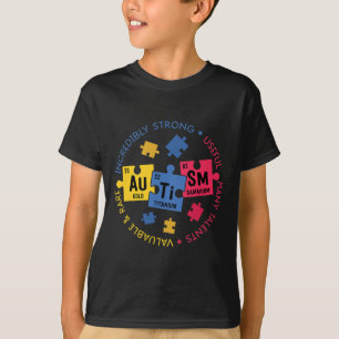 Autisme Bewustzijn Periodieke Puzzel Wetenschap Le T-shirt