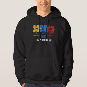 Autisme bewustzijn Puzles Team Name Science Geek Hoodie