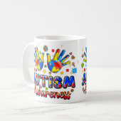 Autisme Bewustzijn Puzzel Handen Mok (Voorkant links)