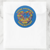 Autisme Bewustzijn Puzzel Hart Ronde Stickers (Tas)