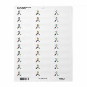 Autisme Bewustzijn Puzzel Lint Adresetiketten Etiket (Full Sheet)