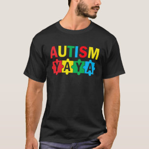 Autisme bewustzijn puzzel lint trots autisme yaya t-shirt