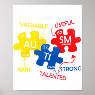 Autisme bewustzijn puzzel periodiek systeem elemen poster