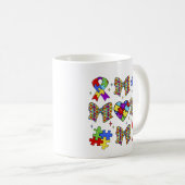 Autisme Bewustzijn Puzzel Stuk Coquette Bow Koffiemok (Voorkant rechts)