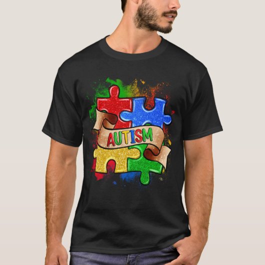 Autisme Bewustzijn Puzzel T-shirt (Voorkant)