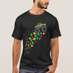 Autisme Bewustzijn Puzzels Grappige Monter Truck P T-shirt