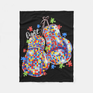 Autisme bewustzijn puzzelstuk boks handschoenen he fleece deken
