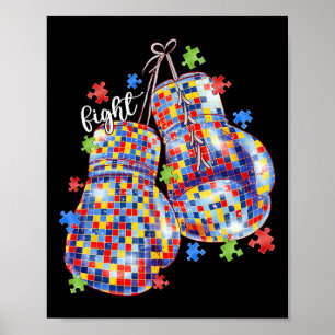 Autisme bewustzijn puzzelstuk boks handschoenen he poster