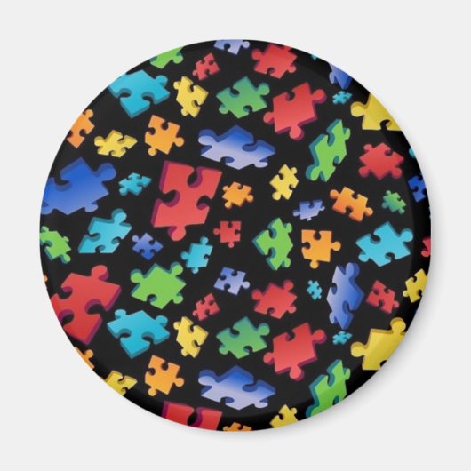 Autisme bewustzijn Puzzelstukjes Magneet (Voorkant)