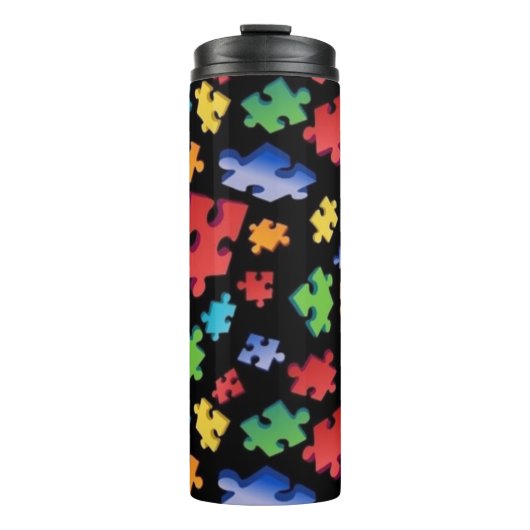 Autisme bewustzijn Puzzelstukjes Thermosbeker (Voorkant)