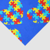 Autisme bewustzijn Puzzle Piece Heart Tissuepapier (Detail)
