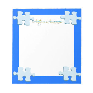 Autisme-bewustzijn Puzzle Piece-laptop Notitieblok