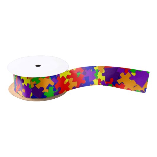 Autisme bewustzijn Puzzle Piece Ribbon Lint (Spoel)
