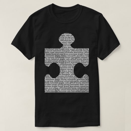 Autisme-bewustzijn Puzzle Piece T-shirt (Design voorkant)