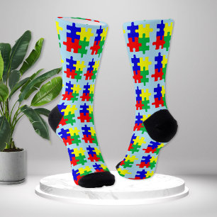 Autisme Bewustzijn Puzzle Unisex Nieuwigheid  Sokken