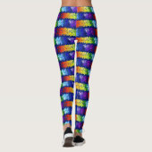 Autisme bewustzijn Rainbow Puzzle Design Leggings (Achterkant)