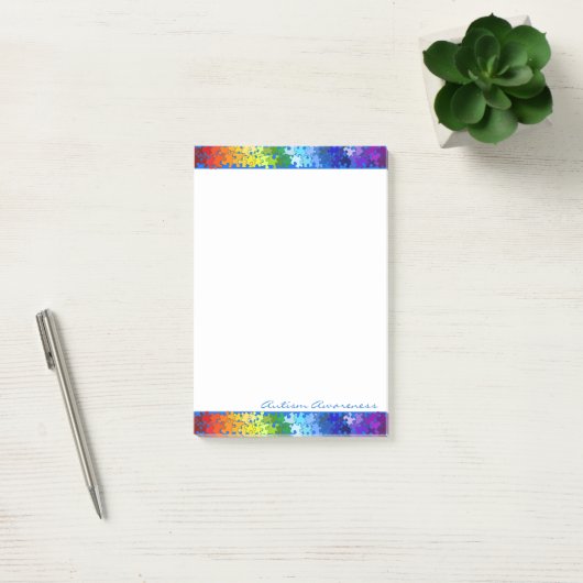 Autisme bewustzijn Rainbow Puzzle Design Post-it® Notes (Kantoor)