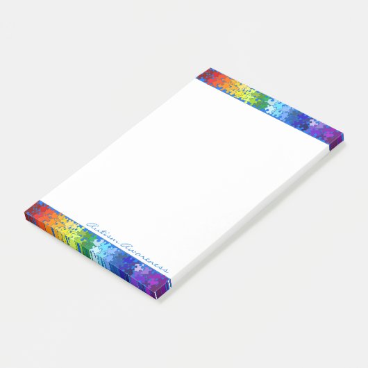 Autisme bewustzijn Rainbow Puzzle Design Post-it® Notes (Schuin)
