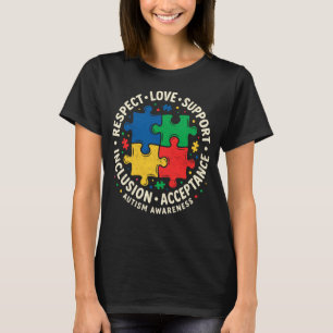 Autisme Bewustzijn Respect Steun Liefde Acceptatie T-shirt