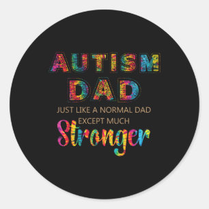 Autisme Bewustzijn Retro Tye Dye Autisme Papa Ronde Sticker