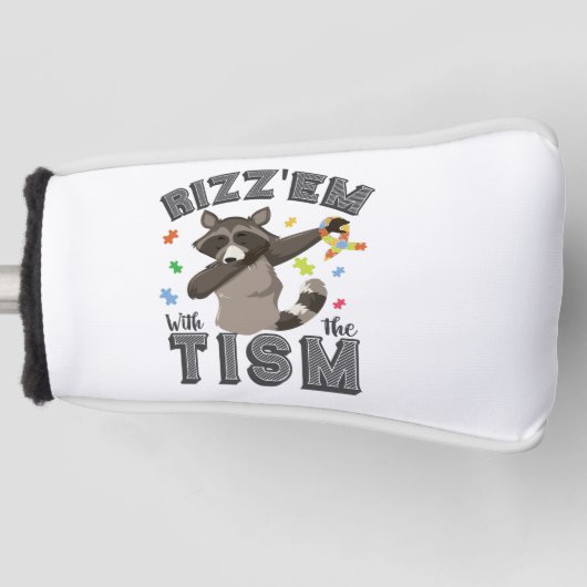 Autisme Bewustzijn Rizz'em met The Tism Opposum Golfheadcover (Voorkant)