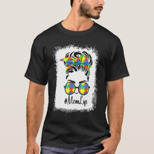 Autisme Bewustzijn Rommelige Knot Moederdag Bleek T-shirt