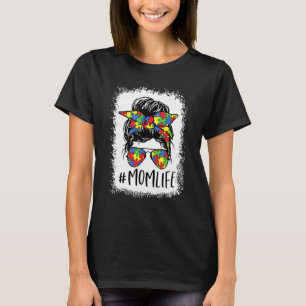 Autisme Bewustzijn Rommelige Knot Moederdag Bleek T-shirt