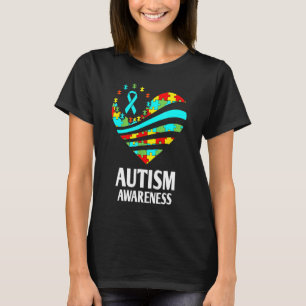 Autisme Bewustzijn S Vrouwen Hart Steun Autistisch T-shirt