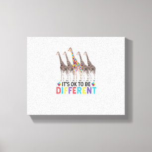 Autisme bewustzijn Schattige Giraffe Dier Het Is O Canvas Afdruk