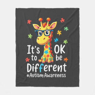Autisme bewustzijn Schattige Giraffe Dier Het Is O Fleece Deken