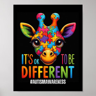 Autisme bewustzijn Schattige Giraffe Dier Het Is O Poster