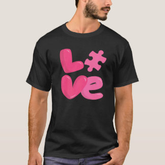 Autisme Bewustzijn Schattige Liefde Puzzel Autisti T-shirt