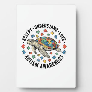 Autisme bewustzijn Schildpad Puzzel Vector Design_ Fotoplaat