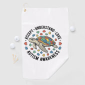 Autisme bewustzijn Schildpad Puzzel Vector Design_ Golfhanddoek (Insitu)