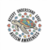 Autisme bewustzijn Schildpad Puzzel Vector Design_ Sticker (Voorkant)