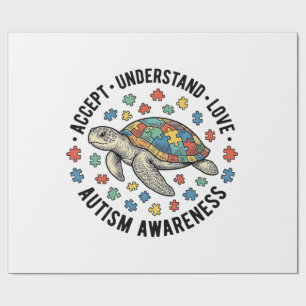 Autisme bewustzijn Schildpad Puzzel Vector ontwerp Cadeaupapier
