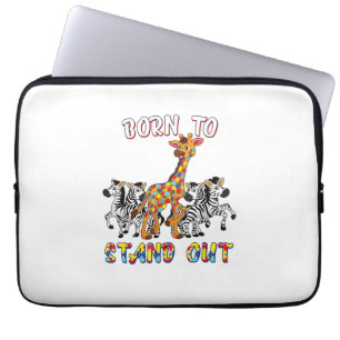 Autisme Bewustzijn Shirt Jongens Geboren om op te  Laptop Sleeve